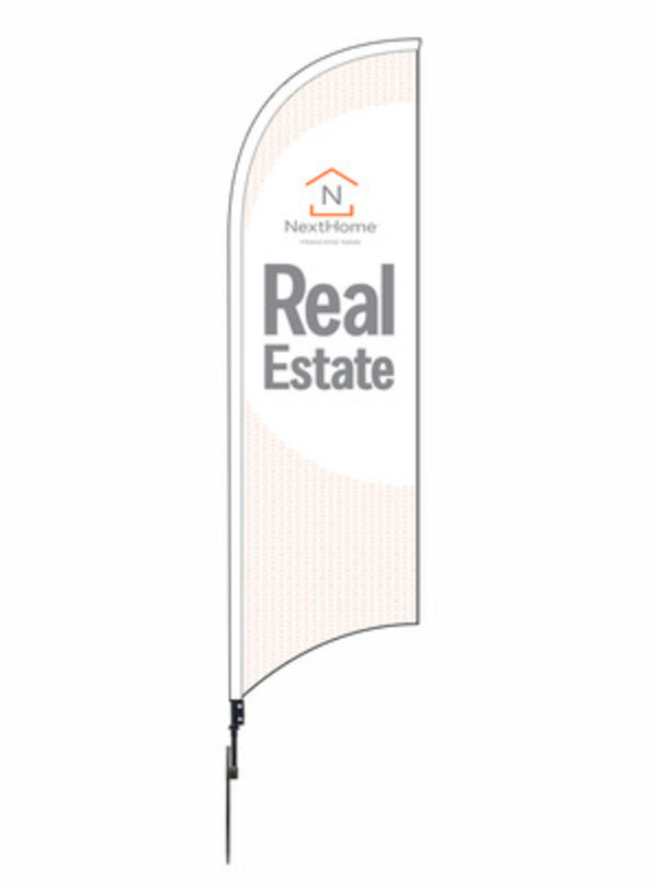 Real Estate Feather Flag Unit, 12-Foot- Printed on both sides